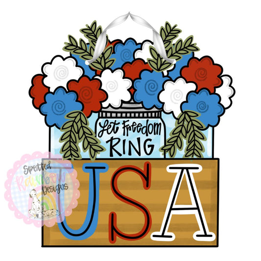 Let Freedom Ring Patriotic Door Hanger