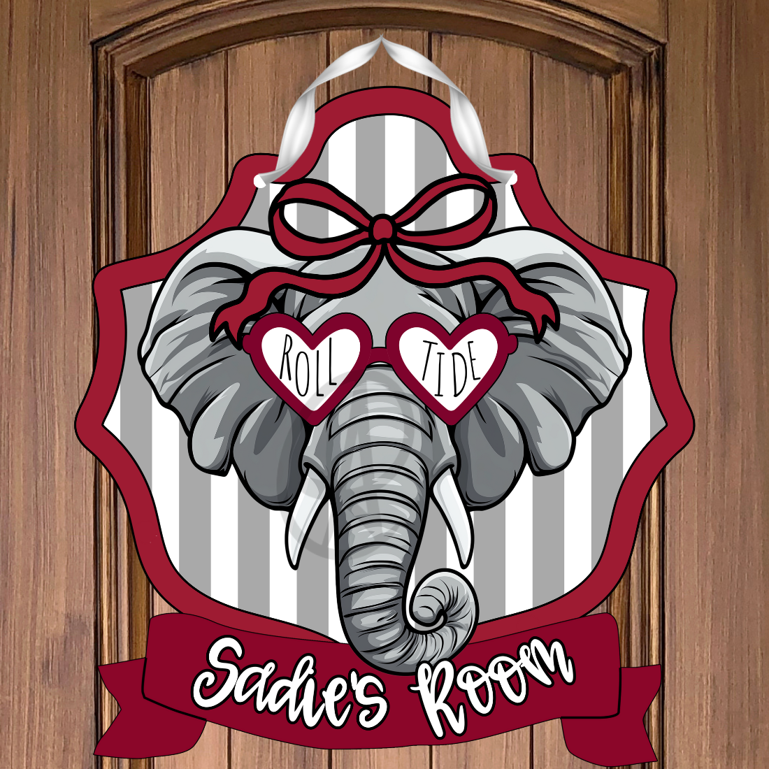 Elephant Custom College Dorm Room Preppy Coquette Door Hanger- PREORDER