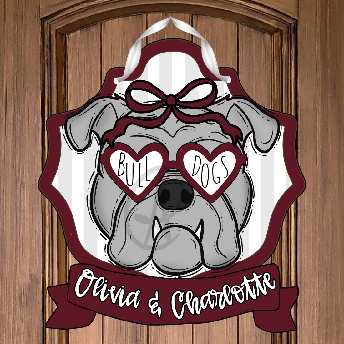 Bulldogs Custom College Dorm Room Preppy Coquette Door Hanger- PREORDER