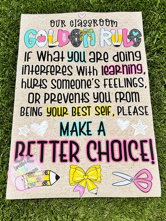 Golden Rule Classroom Teacher Banner