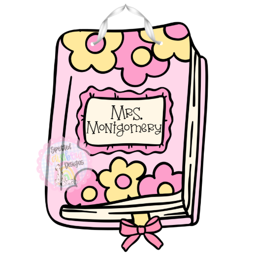 Personalized Books Teacher Media Specialist Librarian Door Hanger | Custom Name Classroom Sign | Rainbow School Decor | Teacher Gift Idea
