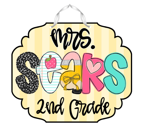 Custom Personalized Teacher Door Hanger | Classroom Sign with Name & Grade | School Preppy Coquette Theme Decor | Back to School Gift
