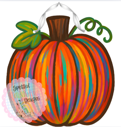 Paint Stroke Pumpkin Fall Door Hanger