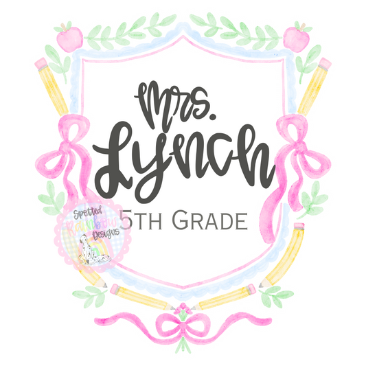 Personalized Teacher Door Hanger | Back to School Classroom Decor | Custom Teacher Sign | Gift for Teachers | Grandmillennial Preppy